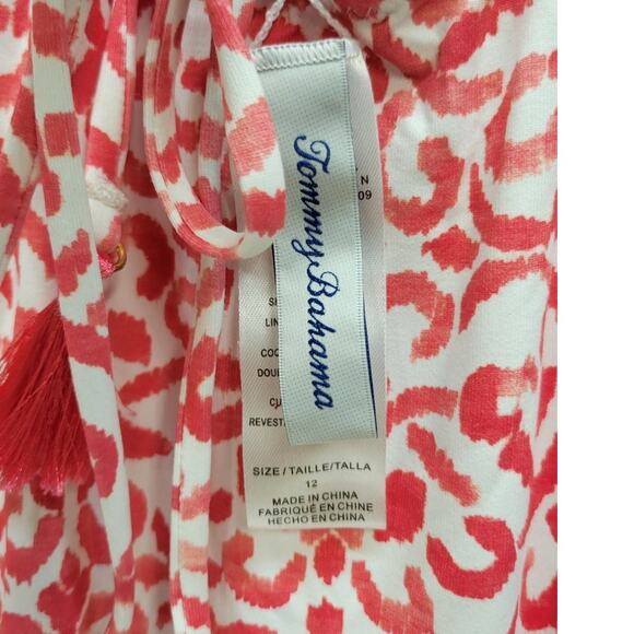 TOMMY BAHAMA Scrolls Reversible Lace Back One-piece In Pink Size 12 - Picture 10 of 14